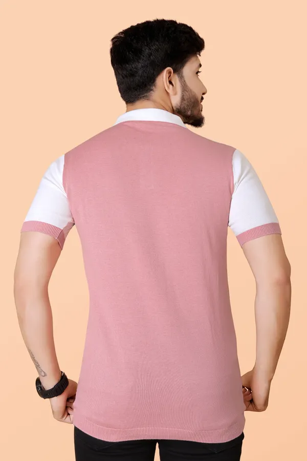 Light_Pink,_Black_&_White_Cotton_Colorblock_Regular_Tshirt_For_Men