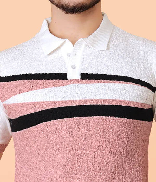 Light_Pink,_Black_&_White_Cotton_Colorblock_Regular_Tshirt_For_Men