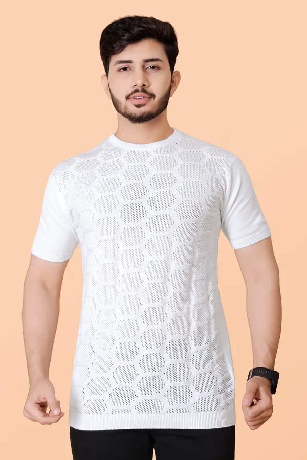 White_Cotton_Colorblock_Regular_Tshirt_For_Men