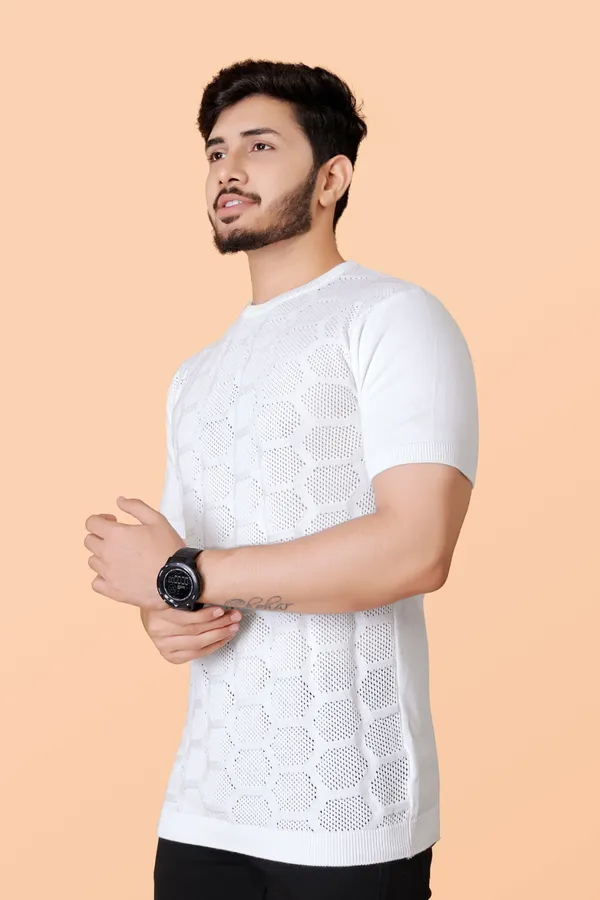 White_Cotton_Colorblock_Regular_Tshirt_For_Men