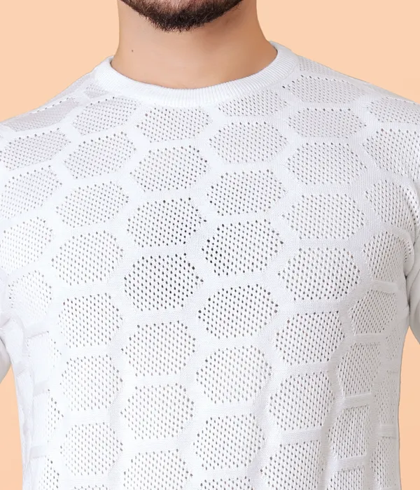 White_Cotton_Colorblock_Regular_Tshirt_For_Men