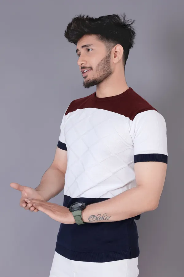 White,_Red_&_Blue_Cotton_Colorblock_Regular_Tshirt_For_Men