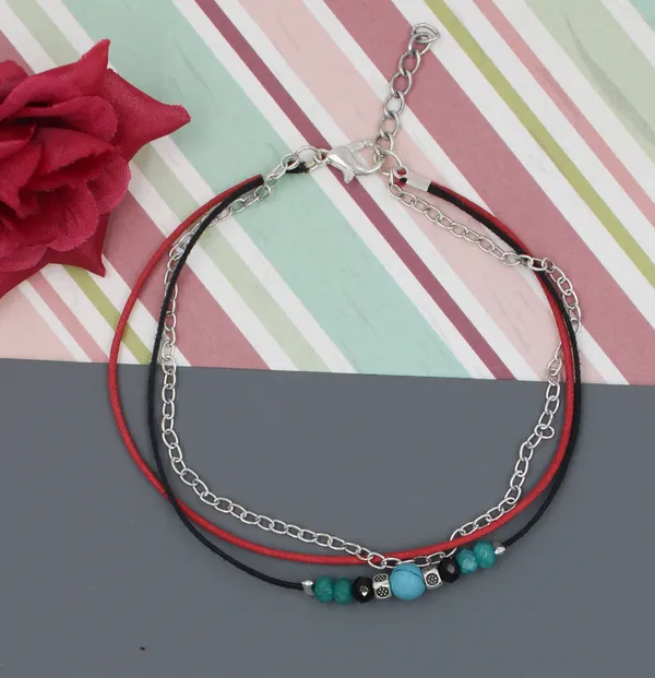 New_Black_Thread_anklet_with_OXIDISED_+_BATI_beads_for_girls_and_women_Cotton_Dori_Anklet