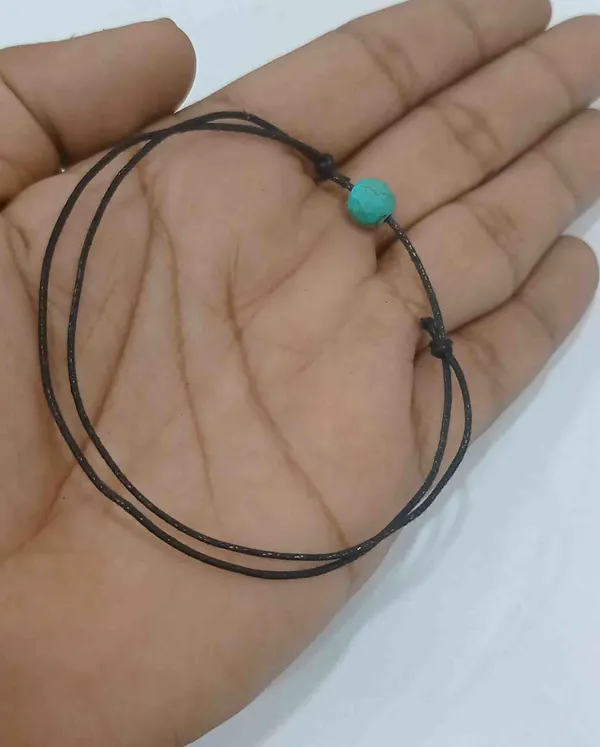 Black_Thread_with_ROUND_TURQUISE_STONE_adjustable_Anklet_Cotton_Dori_Anklet