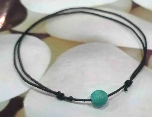 Black_Thread_with_ROUND_TURQUISE_STONE_adjustable_Anklet_Cotton_Dori_Anklet
