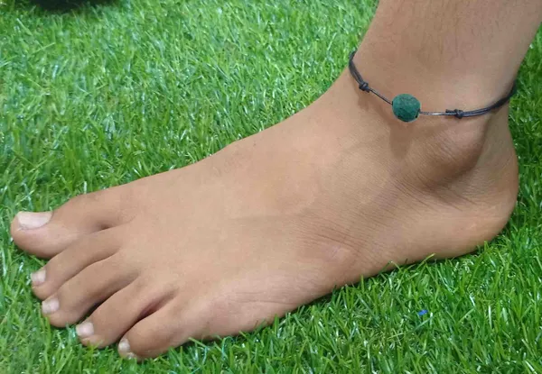 Black_Thread_with_ROUND_TURQUISE_STONE_adjustable_Anklet_Cotton_Dori_Anklet