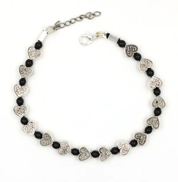 Black_crystal_and_oxidised_beads_Anklet_for_girls_and_women_Metal_Anklet