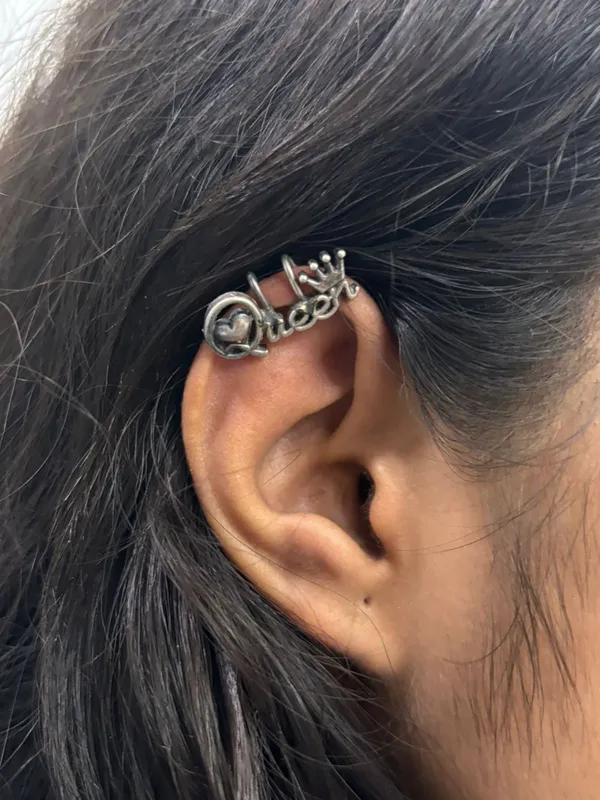GURJARI_JEWELLERS_Oxidized_Ear_Cuffs_–_Antique_Silver_Finish_–_Adjustable_Clip-On_Earrings_–_Multiple_Designer_Styles__SET_OF_4