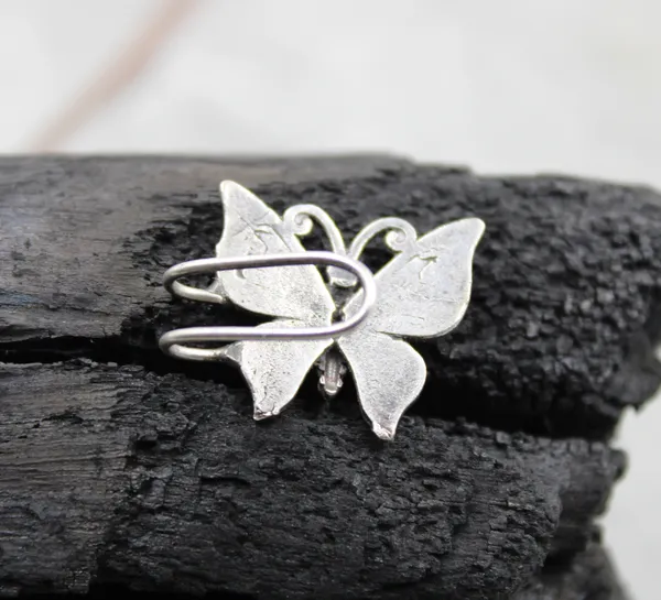 GURJARI_JEWELLERS_Oxidized_Ear_Cuffs_–_Antique_Silver_Finish_–_Adjustable_Clip-On_Earrings_–_Multiple_Designer_Styles__SET_OF_4