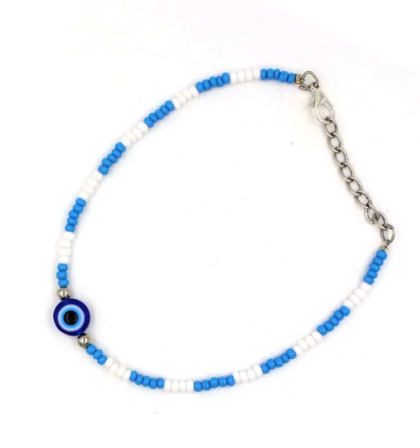 Fashion_Boho_Beads_Rice___Evileye_Beads_Colorful_Beaded_Anklet_for_Girls_Brass_Anklet