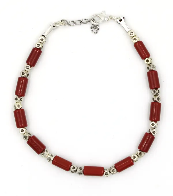 red_crystal_and_oxidised_beads_Anklet_for_girls_and_women_Metal_Anklet