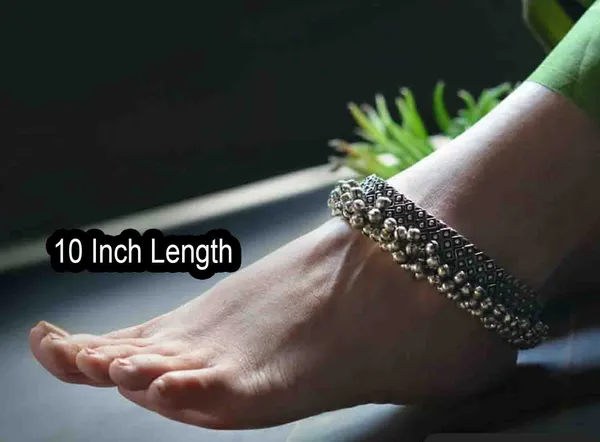 Oxidized_Silver_Floral_brass__Ghungroo_Anklet___Traditional_Payal_for_Women___Girls