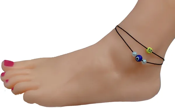 Simly+_Evileye_hanging_two_layer_thread_anklet_Cotton_Dori_Anklet