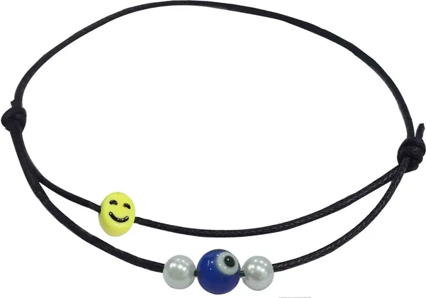 Simly+_Evileye_hanging_two_layer_thread_anklet_Cotton_Dori_Anklet