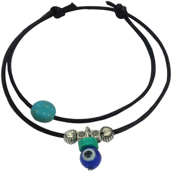 Turquoise_+_Evileye_hanging_two_layer_thread_anklet_Cotton_Dori_Anklet