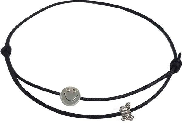 Black_Thread_Anklet_with_Oxidised_SMILY_for_Girls/nazariya_Cotton_Dori_Anklet