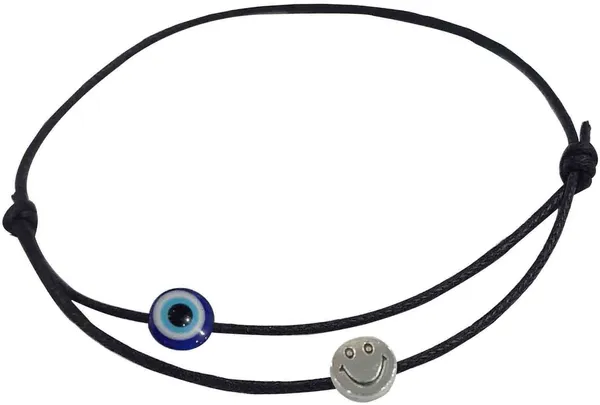 Black_Thread_Anklet_with_Oxidised_SMILY_for_Girls/nazariya_Cotton_Dori_Anklet