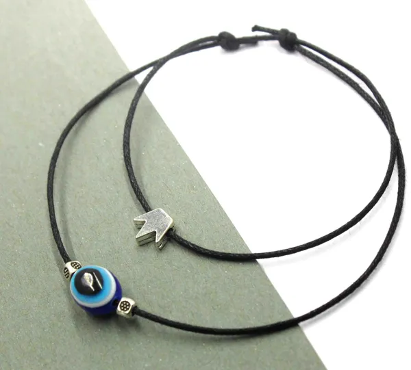Crown_+_Evileye_two_layer_thread_anklet_Cotton_Dori_Anklet