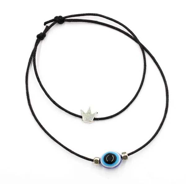 Crown_+_Evileye_two_layer_thread_anklet_Cotton_Dori_Anklet