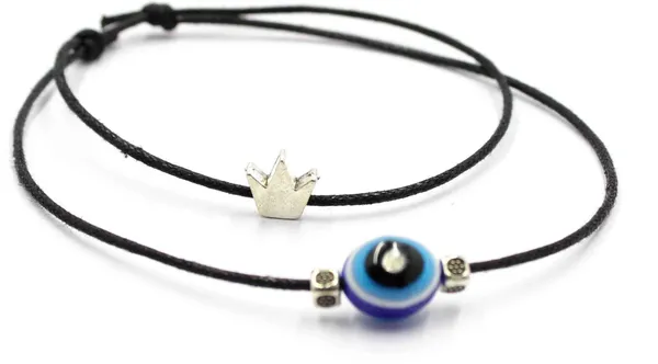 Crown_+_Evileye_two_layer_thread_anklet_Cotton_Dori_Anklet