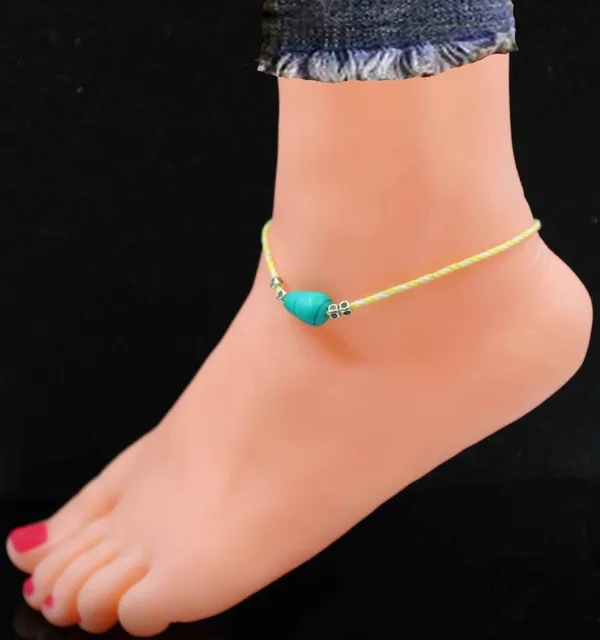 Tarquise_Beades_+_Yellow_Thread_anklet_Cotton_Dori_Anklet