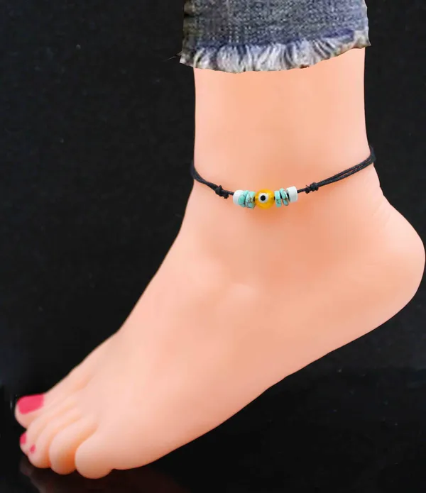 Turquoise_+_Yellow_Round_Evileye_Black_Thread_anklet_Cotton_Dori_Anklet