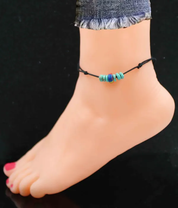 Turquoise_Beads_Black_Thread_anklet_Cotton_Dori_Anklet