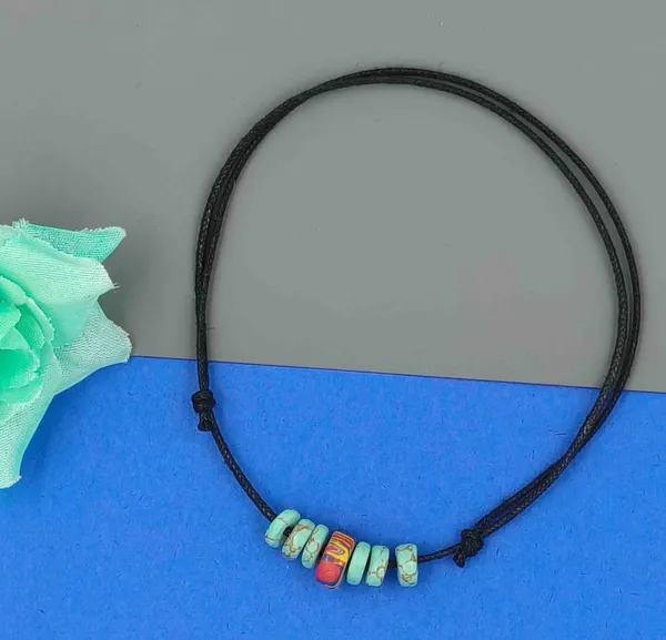Turquoise_Beads_Black_Thread_anklet_Cotton_Dori_Anklet