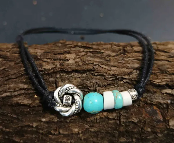 Turquoise_Beads_Black_Thread_Cotton_Dori_Anklet
