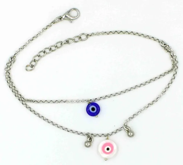 Silver_cahin_with_Evileye_beads_Anklets_for_Girls_Brass_Anklet