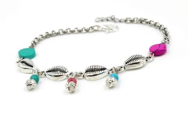 Silver_Chain_with_Turquise+_oxidised_Beads_Anklets_for_Girls_Silver_Anklet