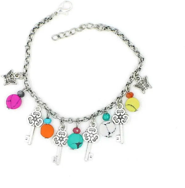 Silver_Chain_with_Turquise+_oxidised_Beads_Anklets_for_Girls_Metal_Anklet
