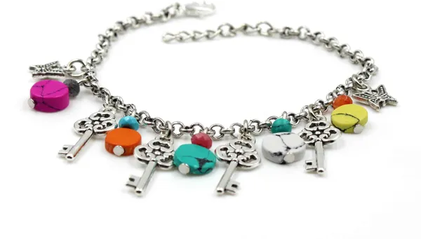 Silver_Chain_with_Turquise+_oxidised_Beads_Anklets_for_Girls_Metal_Anklet