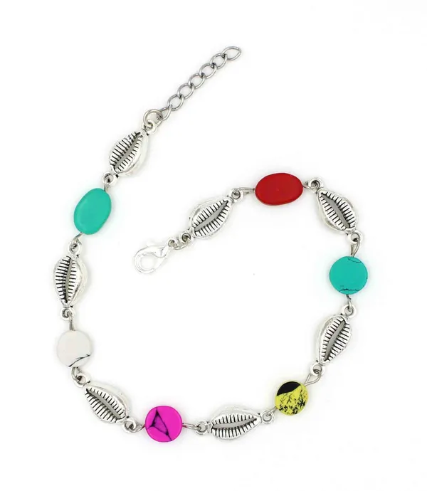 Silver_Chain_with_Turquise+_Kodi_oxidised_Beads_Anklets_Silver_Anklet