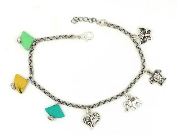 Silver_Chain_with_Turquise+_oxidised_Beads_Anklets_for_Girls_Metal_Anklet