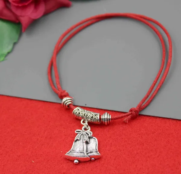 Red_Thread_with_oxidised_CHRISTMAS_BELL_Beads_Anklet_Cotton_Dori_Anklet