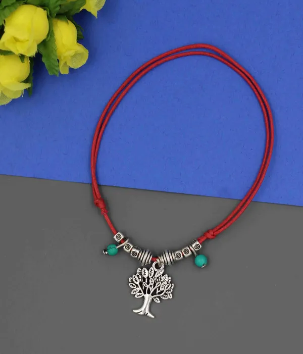 RED_Thread_christmas_TREE_anklet_/nazariya_anklet_Cotton_Dori_Anklet