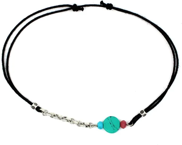 Stylish_Girls's_Black_Thread_Turquoise_anklet_/nazariya_anklet_Cotton_Dori_Anklet