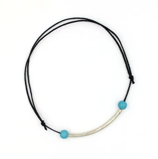 New_Black_Thread_anklet_with_Silver_pipe_and_Turquoise_beads_for_girls_and_women_Cotton_Dori_Anklet