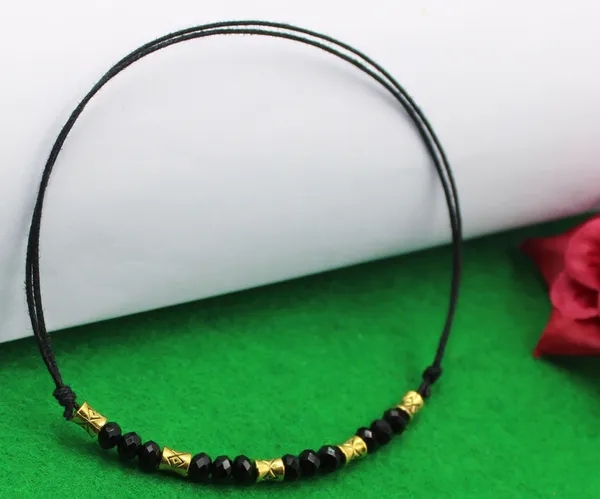 New_Black_Thread_anklet_with_Gold_OXIDISED_+_BATI_beads_for_girls_and_women_Cotton_Dori_Anklet