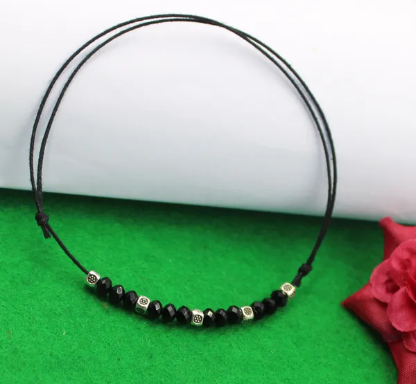 New_Black_Thread_anklet_with_OXIDISED_+_black_BATI_beads_for_girls_and_women_Cotton_Dori_Anklet