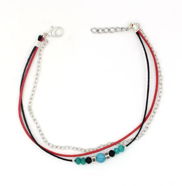 New_Black_Thread_anklet_with_OXIDISED_+_BATI_beads_for_girls_and_women_Cotton_Dori_Anklet