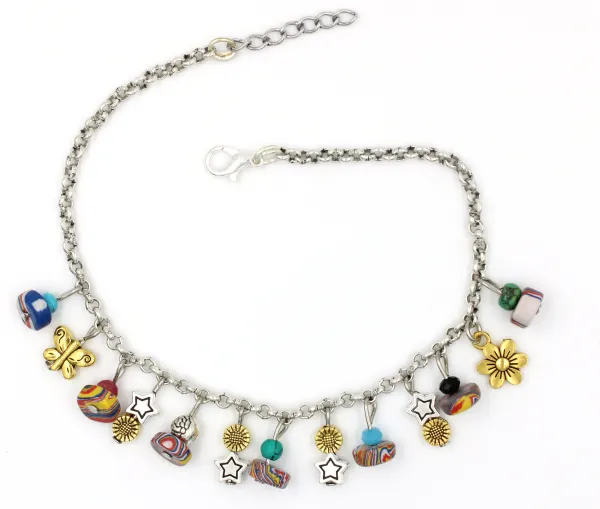 Silver_Chain_with_Turquise+_oxidised_Beads_Anklets_for_Girls_Metal_Anklet