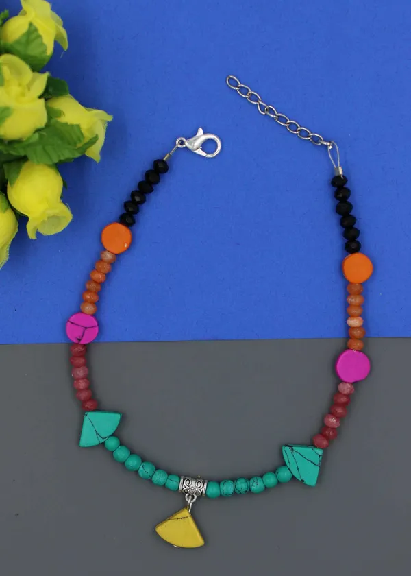 BATI_crystal_+_Turquoise_beads_Anklet_for_girls_and_women_Metal_Anklet