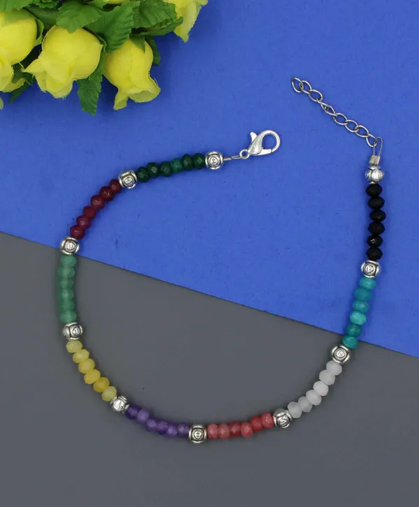 Colur_full_BATI_crystal_beads_Anklet_for_girls_and_women_Metal_Anklet