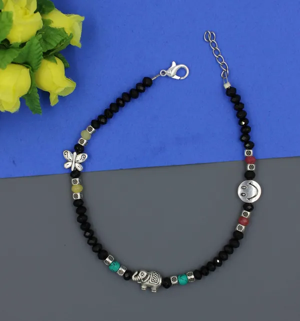 BATI_crystal_beads_Anklet_for_girls_and_women_Metal_Anklet