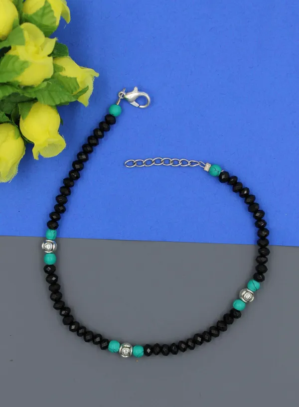 BATI_crystal_beads_Anklet_for_girls_and_women_Metal_Anklet