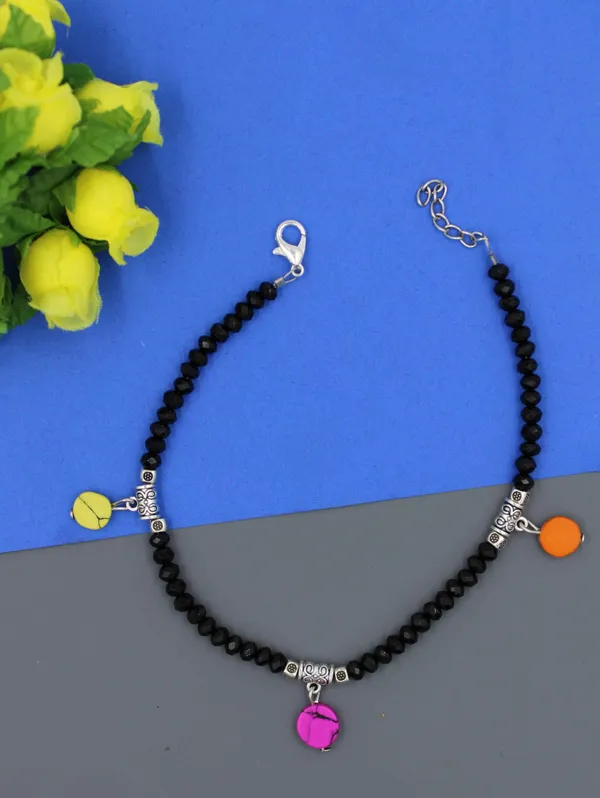 BATI_crystal_beads_Anklet_for_girls_and_women_Metal_Anklet
