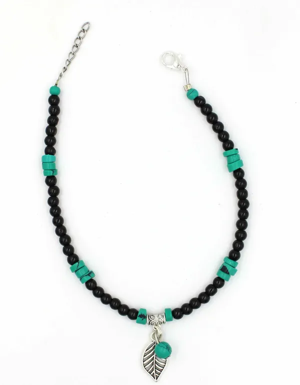 Black_beads_Anklet_for_girls_and_women_Metal_Anklet
