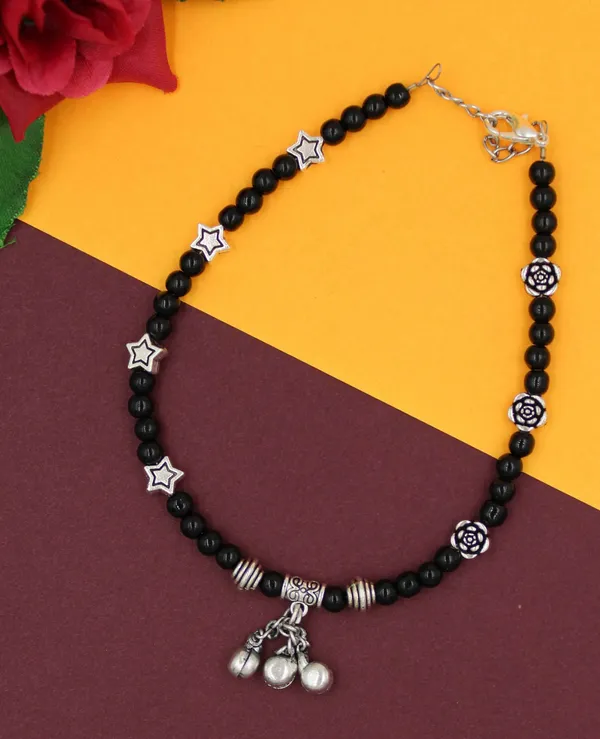 Black_beads_Anklet_for_girls_and_women_Metal_Anklet